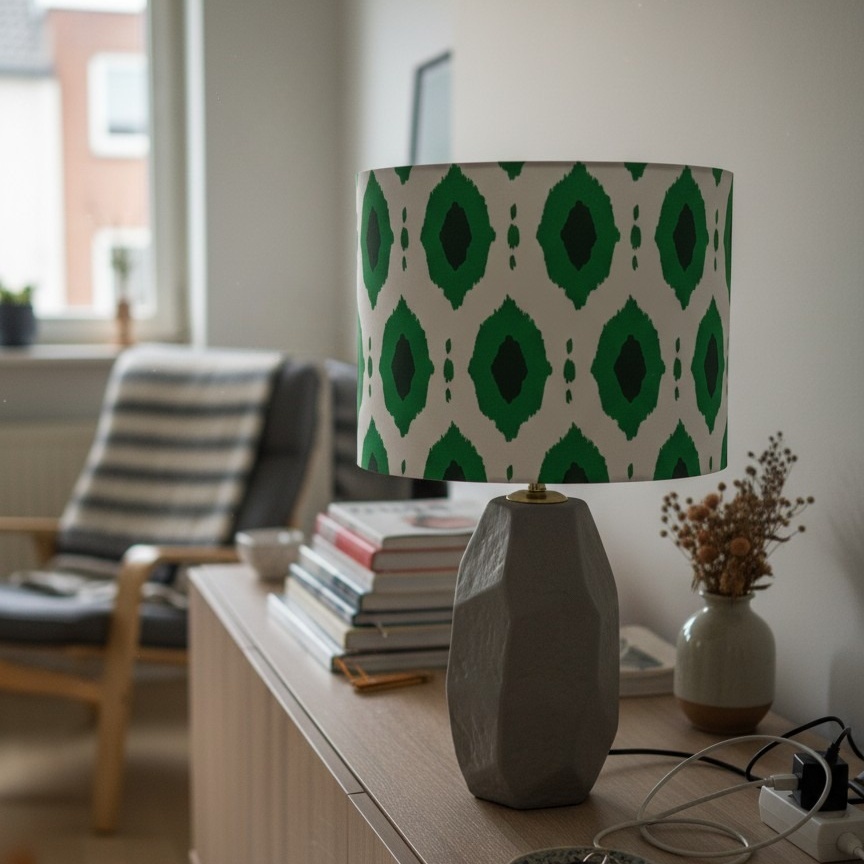 Customer styling photo of the Arivane lamp on a table