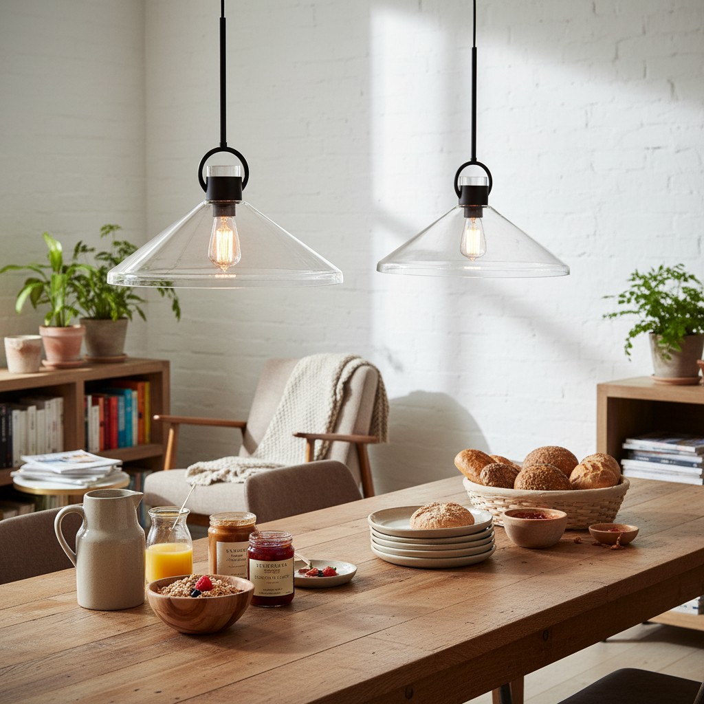 Orvessa Cone Pendant Light above a dining table