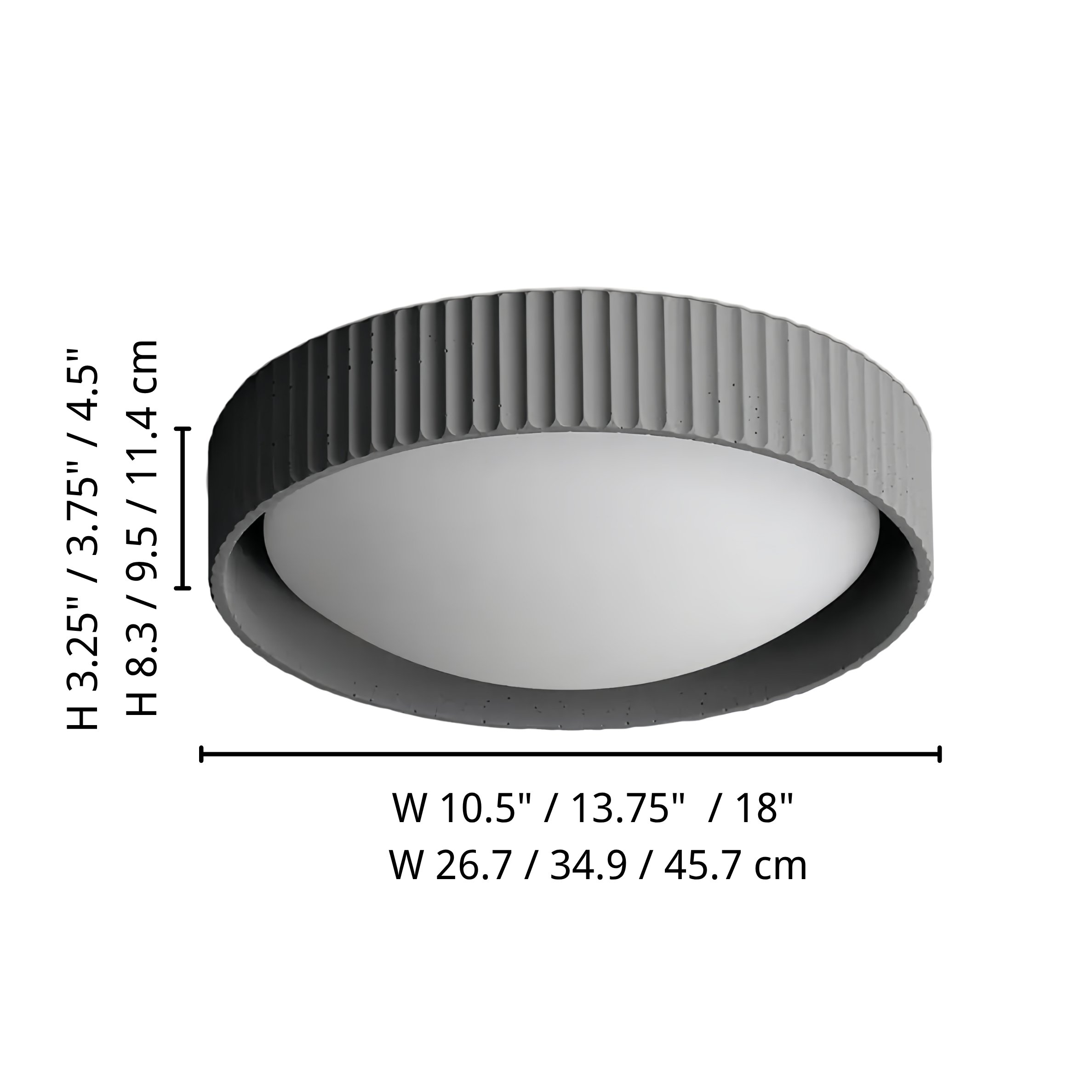 Acrion ceiling light size diagram