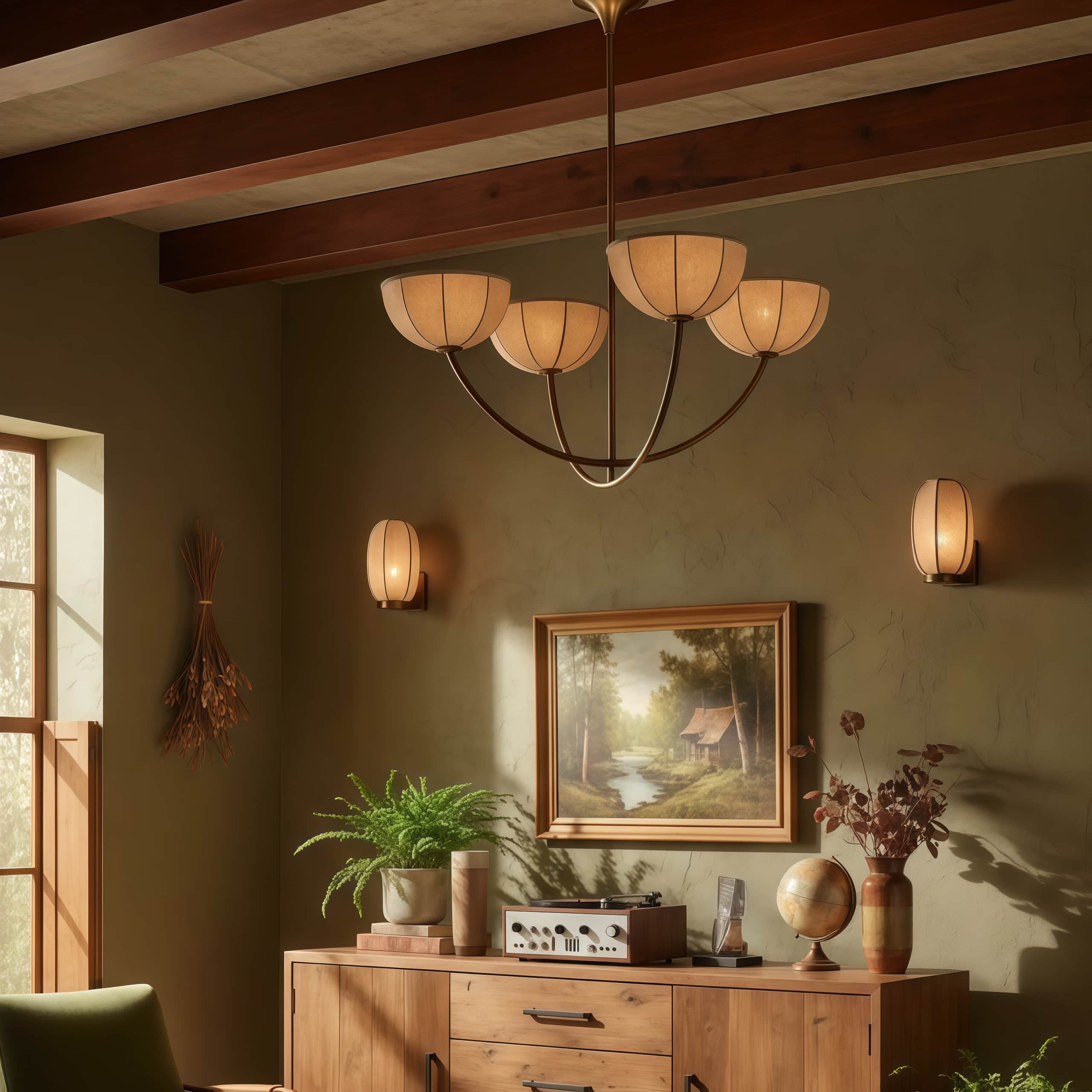 Loomis chandelier in a warm room scene