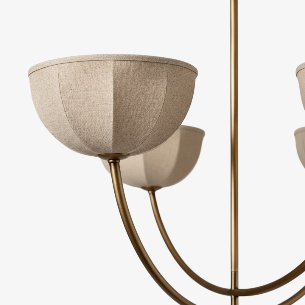 Close look at the Loomis linen wrapped shade