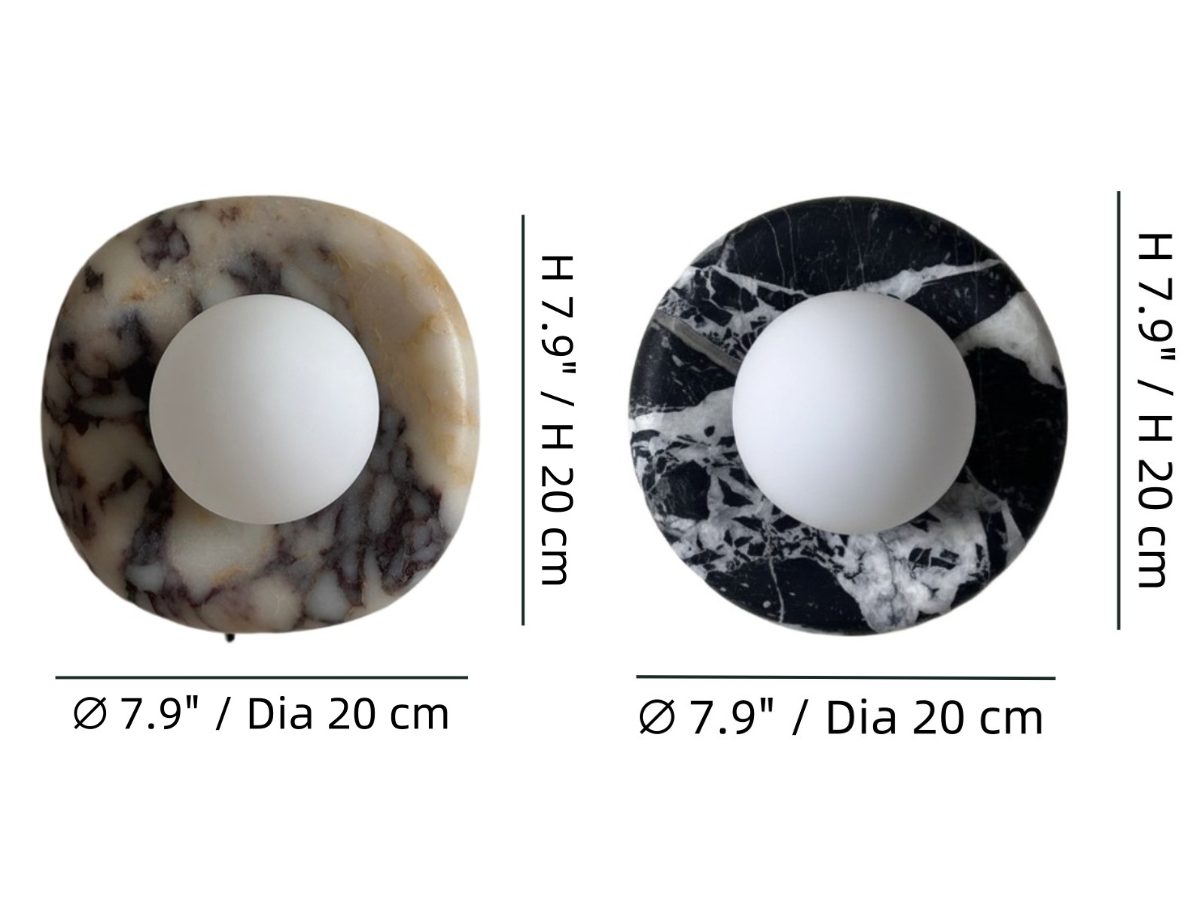 Oria wall lamp size diagram