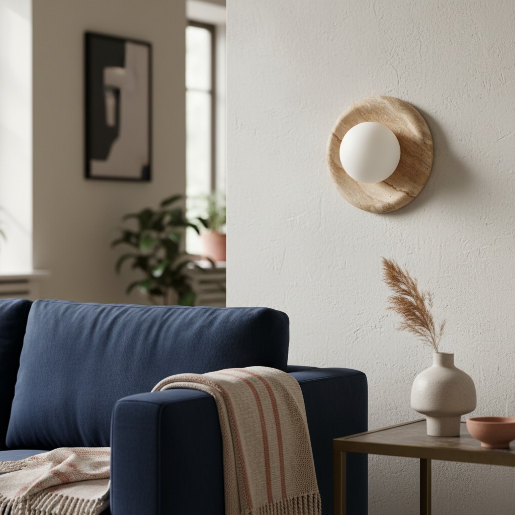 Oria wall sconce in living room setting