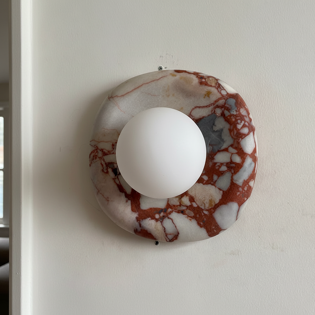 Customer photo of Oria wall lamp in red jade finish