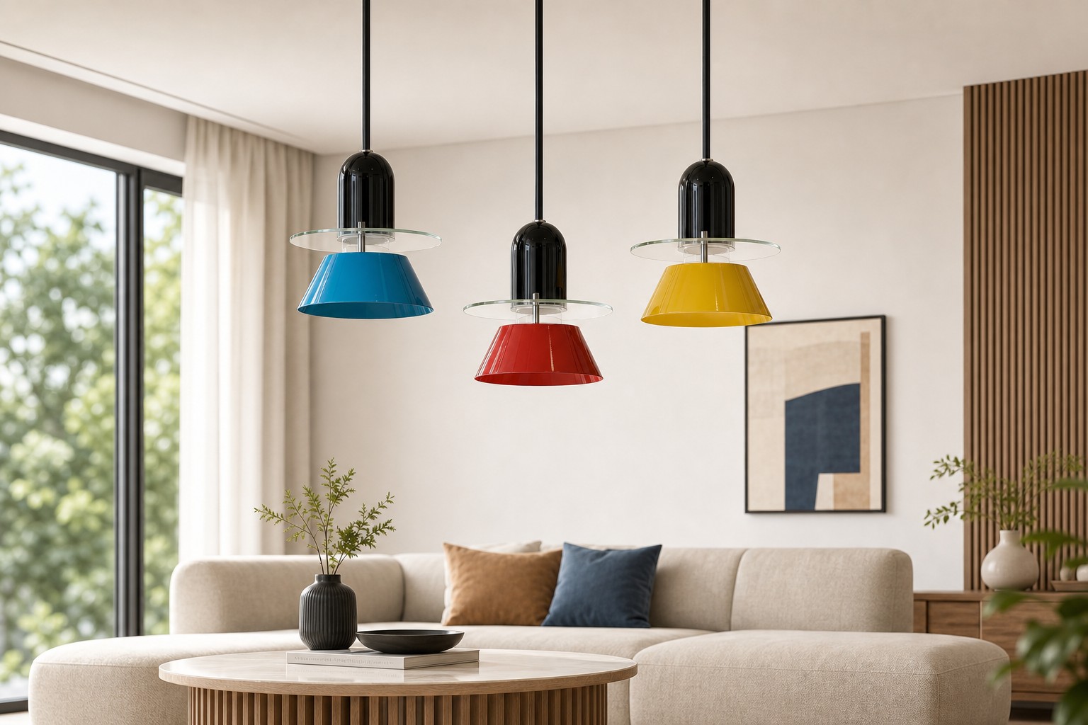 Moxellan pendant light set displayed in living room scene