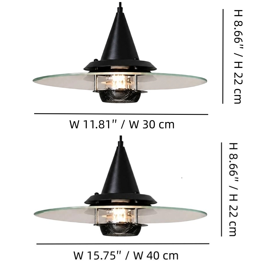 Moxellan pendant light size diagram