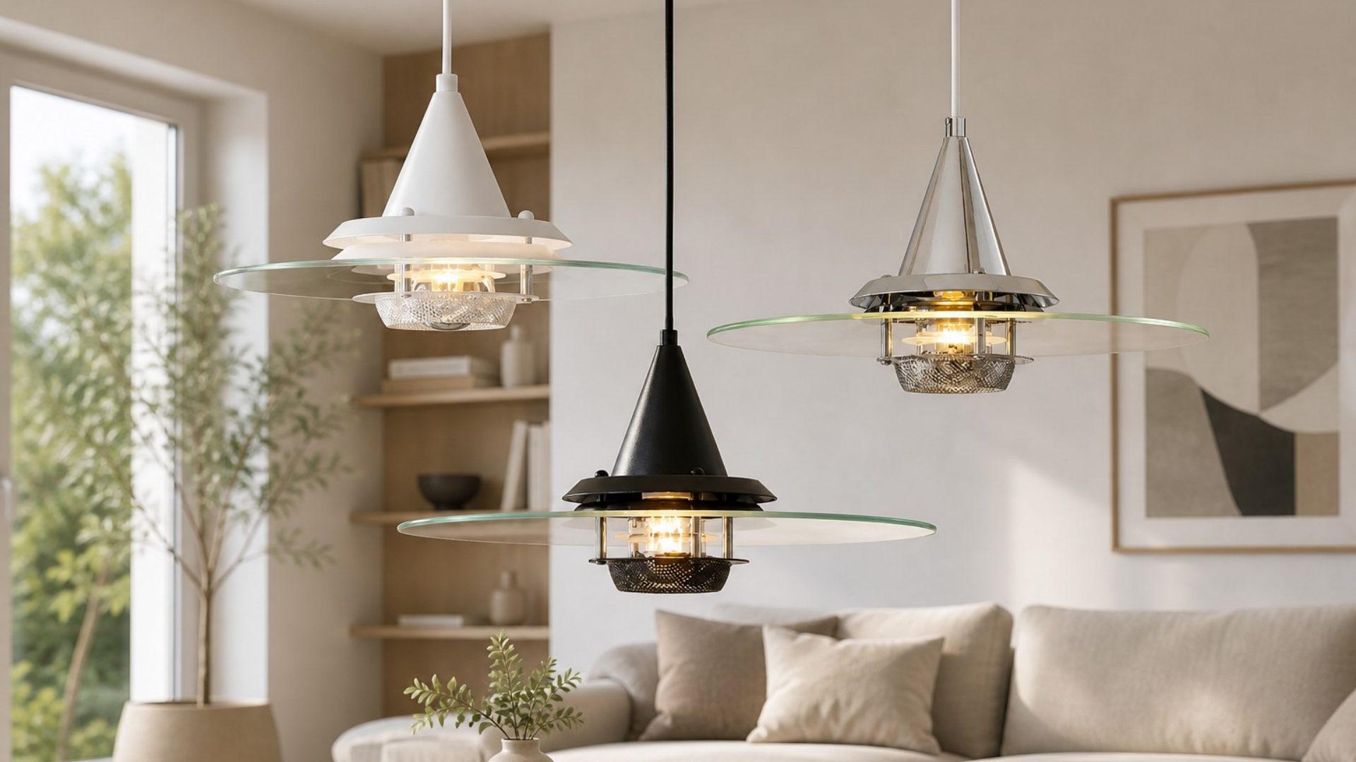 Moxellan pendant lights in a living room scene