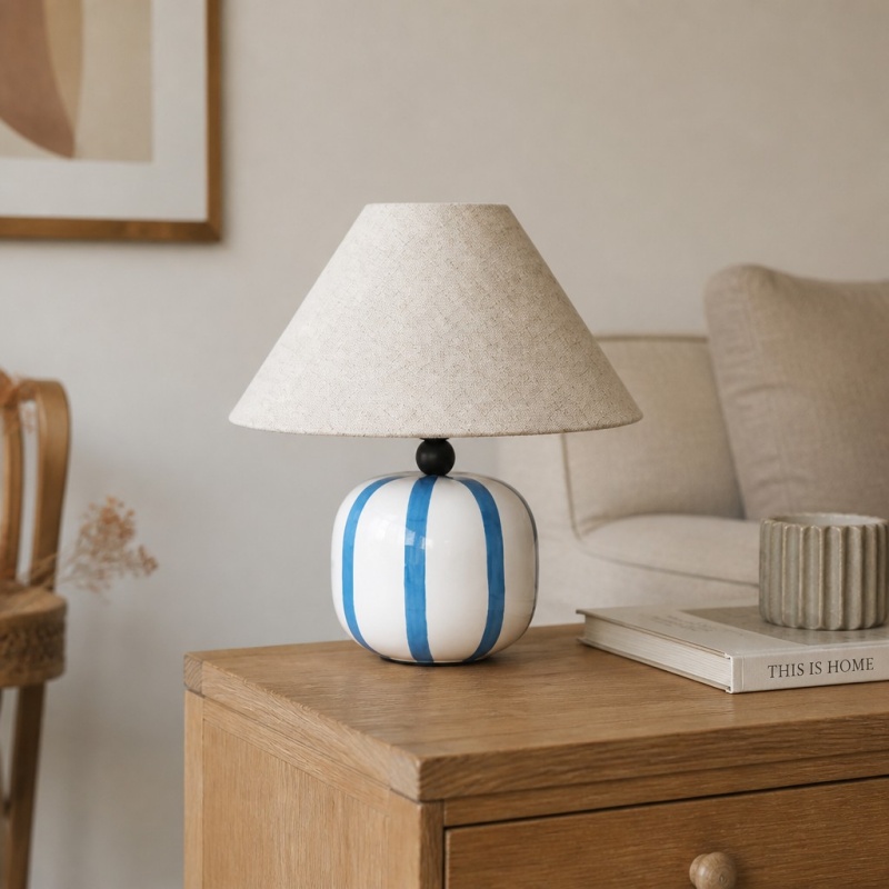 Ceruna table lamp on a wooden nightstand