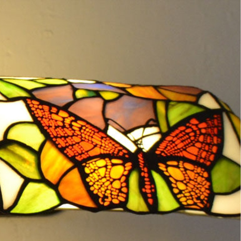 Butterfly stained glass detail