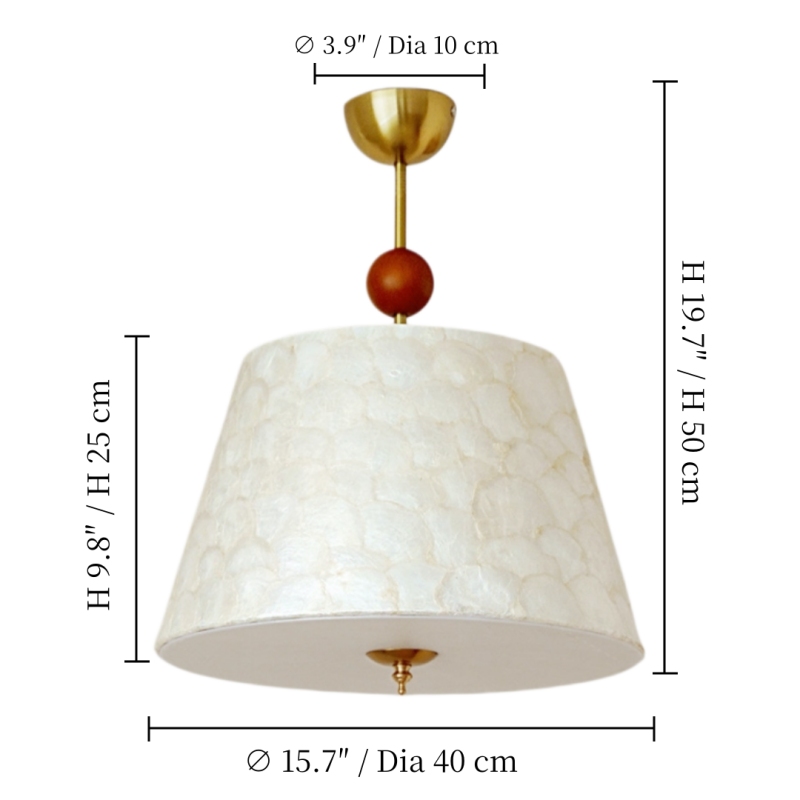 Lunavera ceiling light size diagram