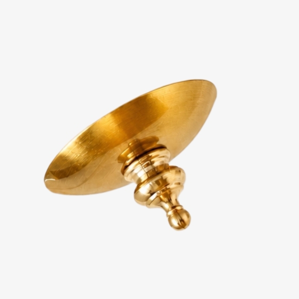 Close-up of Lunavera brass ceiling canopy detail