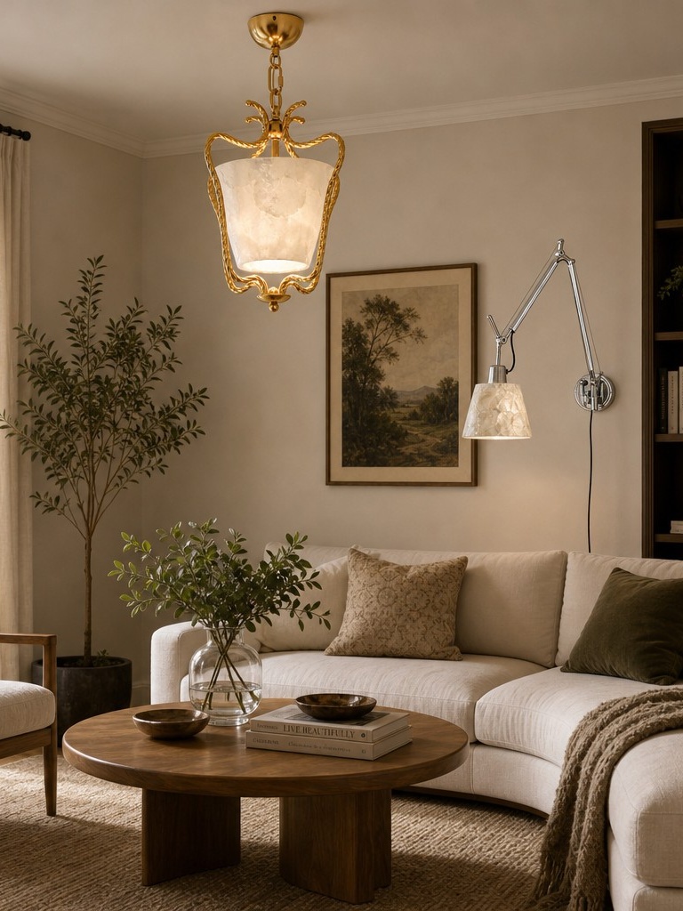Lunavera shell light in a home interior