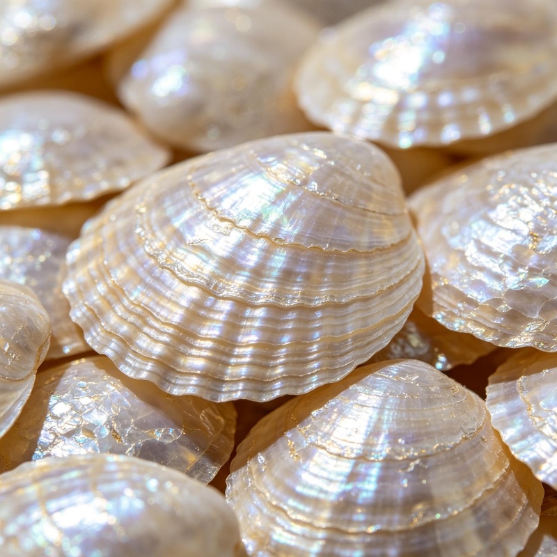 Natural capiz shells with pearlescent luster