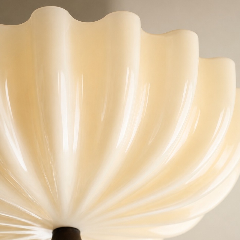 Detailed view of the fluted shade surface