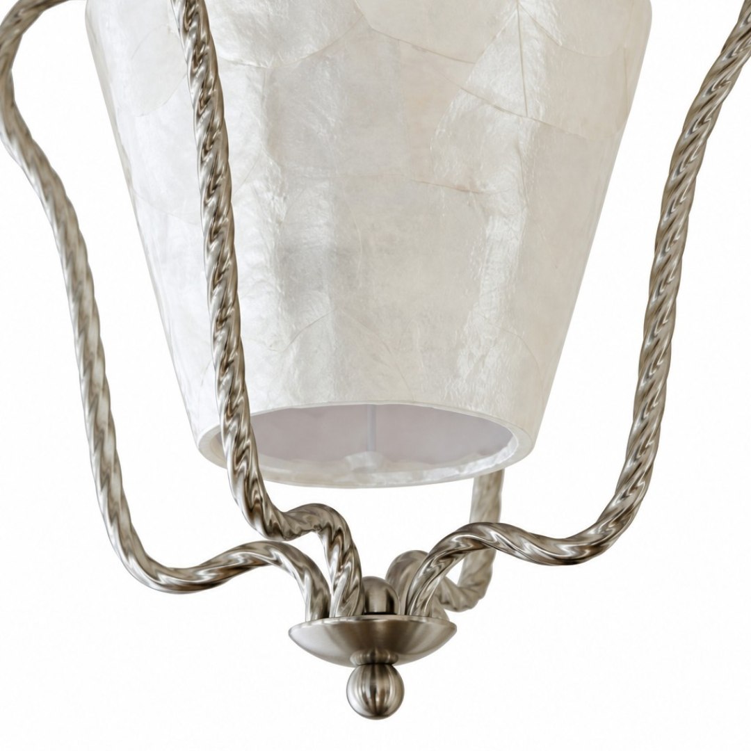 Lower detail of the capiz shell ceiling lamp frame