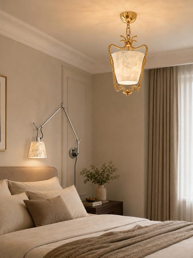 Living room inspiration with decorative capiz shell lamp