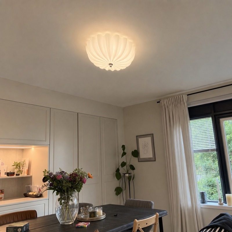 Customer home photo with glowing Durnic ceiling light