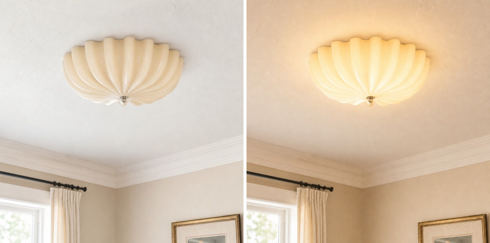 Switch light comparison for the Durnic ceiling light