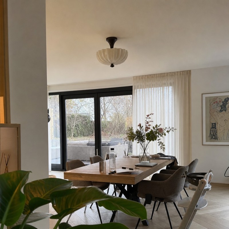 Dining room with Durnic ceiling light