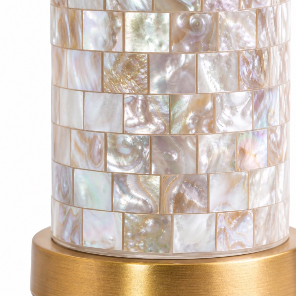 Shell mosaic lamp column detail
