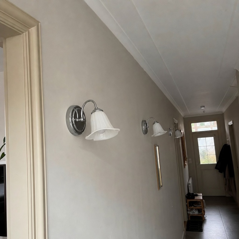Customer corridor photo with wall lamps