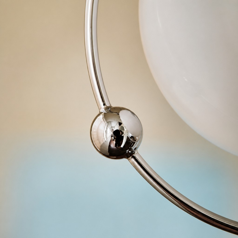 Close-up of the ceiling light chrome detail