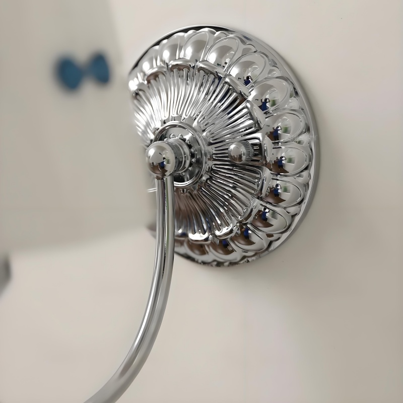 Close view of the chrome wall plate