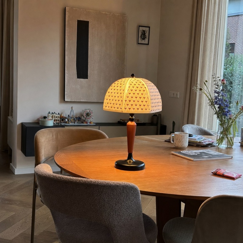 Customer photo of the lamp on a dining table