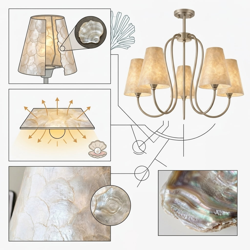 Micahell natural shell and lamp material diagram