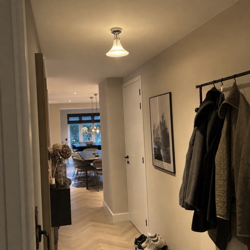 Customer hallway photo with Kallera ceiling lamp
