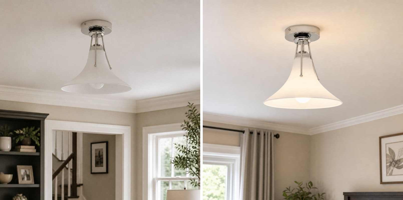 Switch light comparison for Kallera ceiling lamp