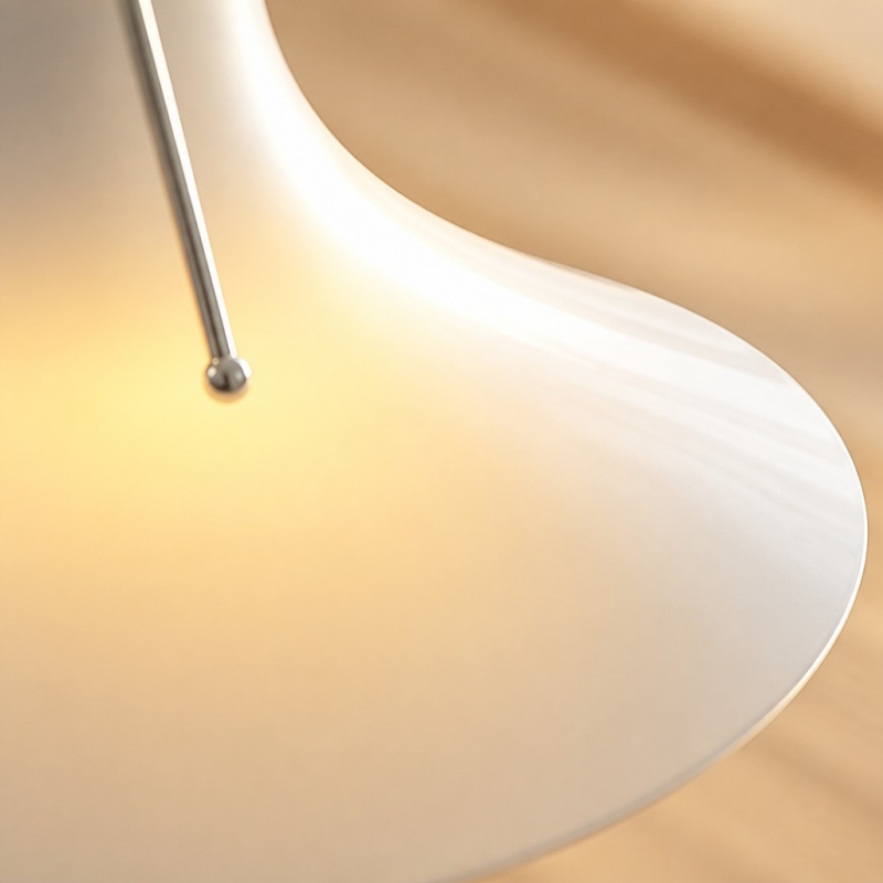 Detailed view of the glowing magnolia glass edge
