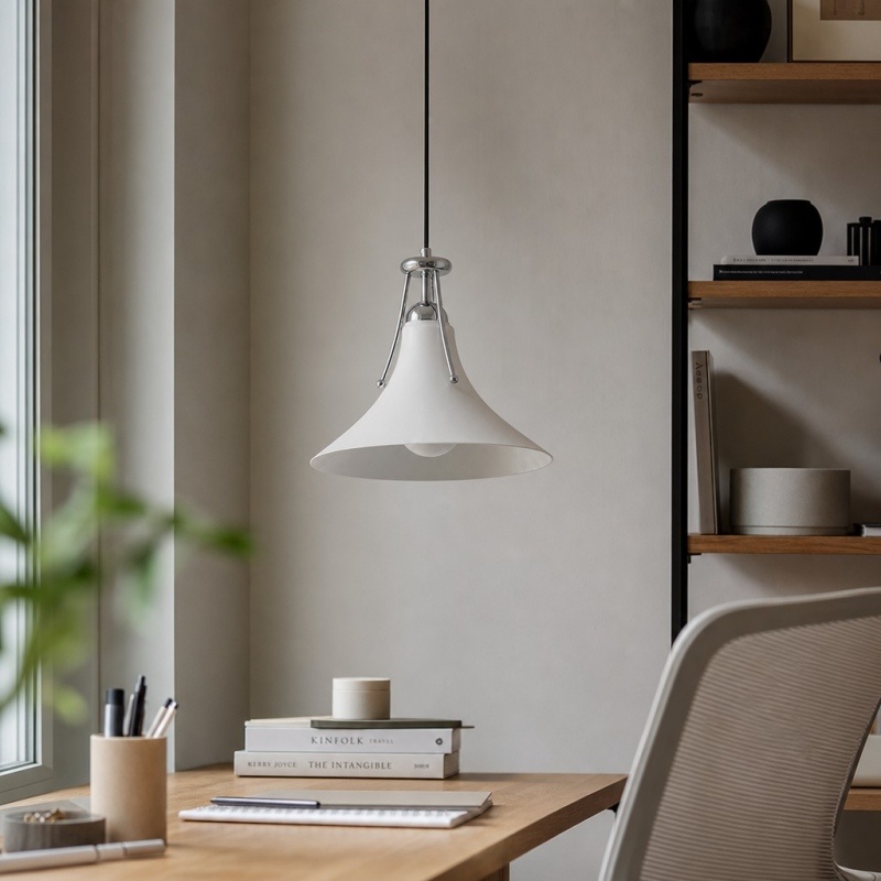 Kallera magnolia pendant light above a desk