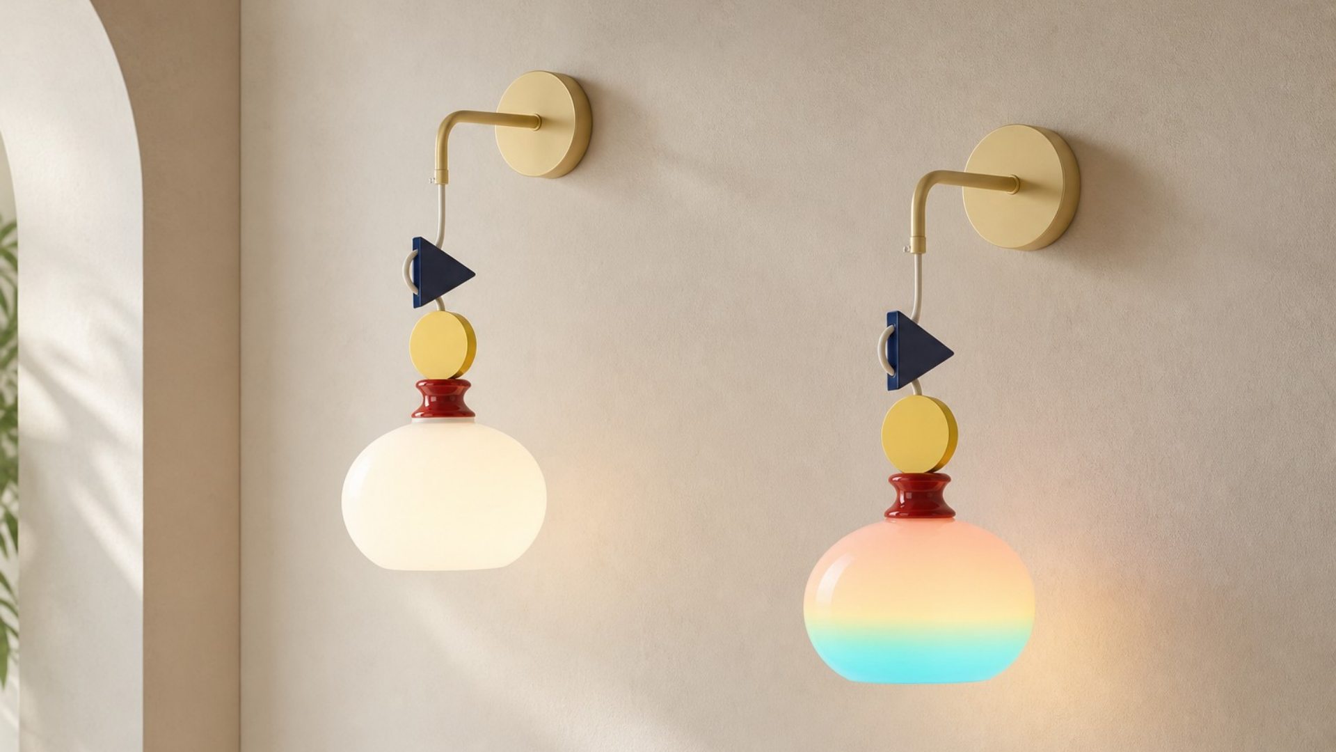 Javina wall lamp in white and multicolor finishes