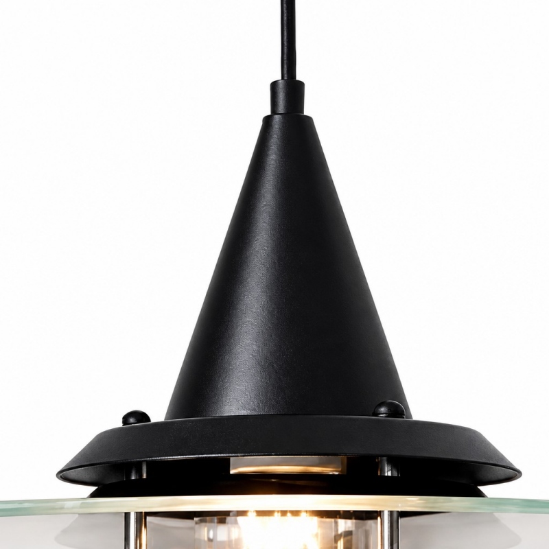 Close-up of black Moxellan pendant light