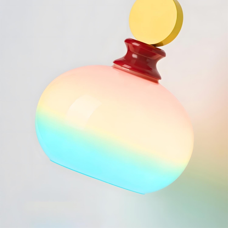 Close-up of the gradient glass shade