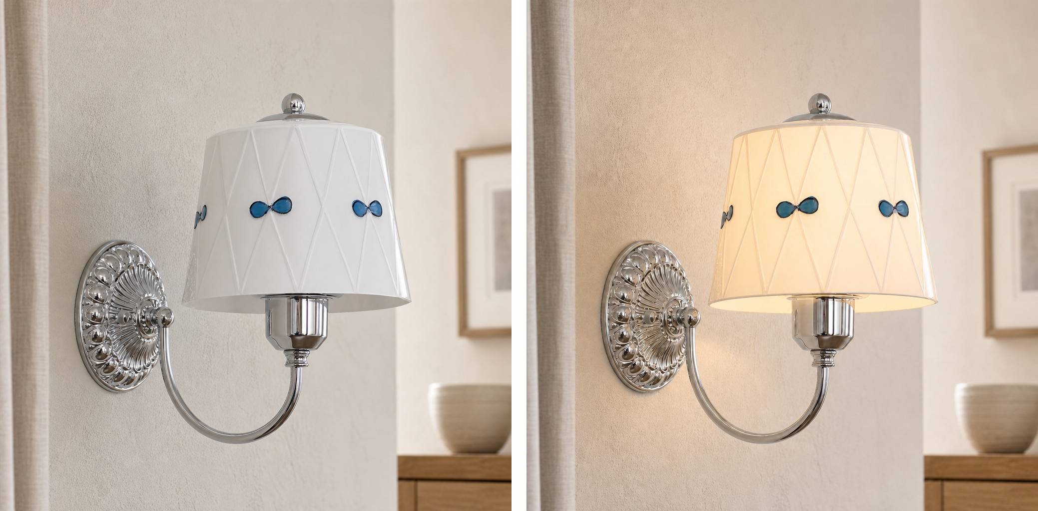 Switch light comparison for the Billa wall lamp