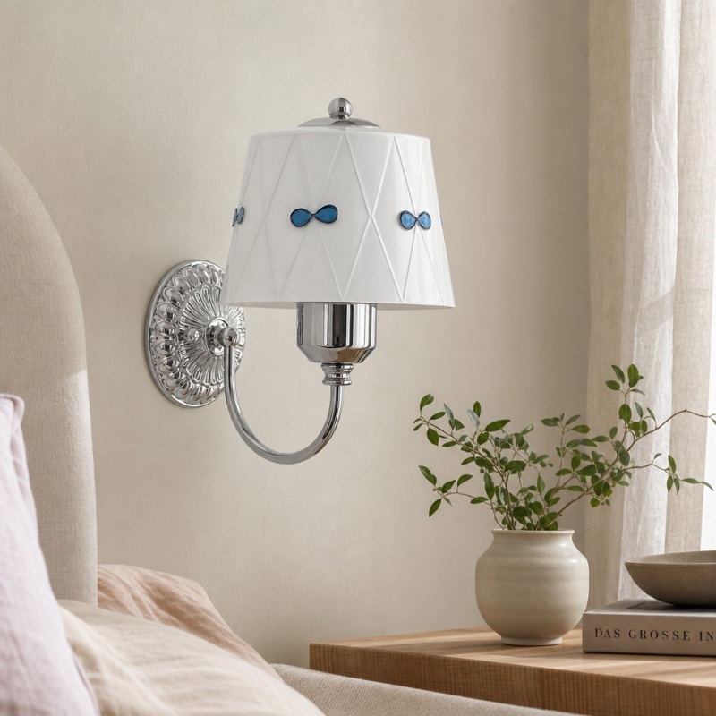 Billa wall lamp in a soft bedroom setting