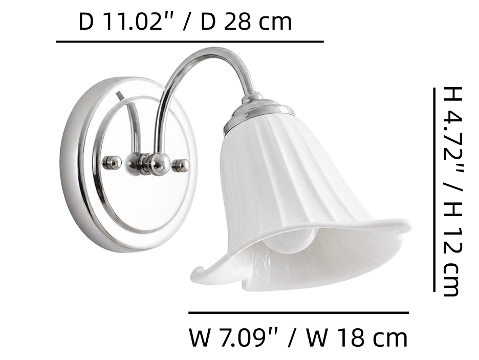 Celvane wall lamp dimensions diagram
