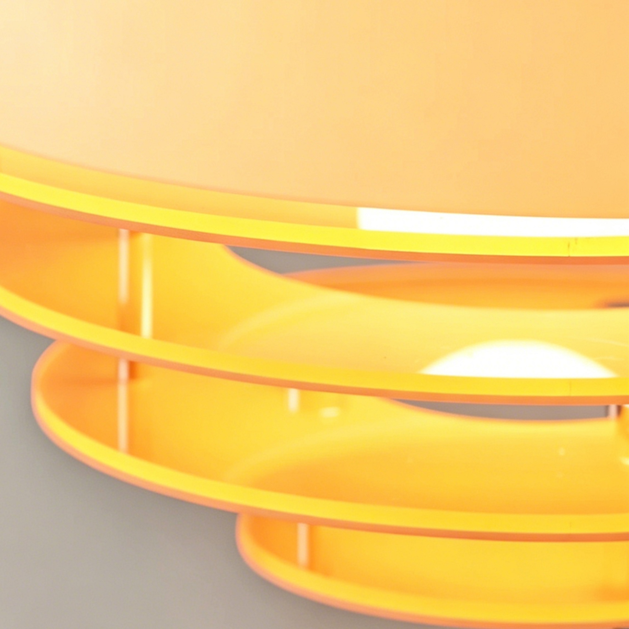 Close detail of the orange acrylic light layers