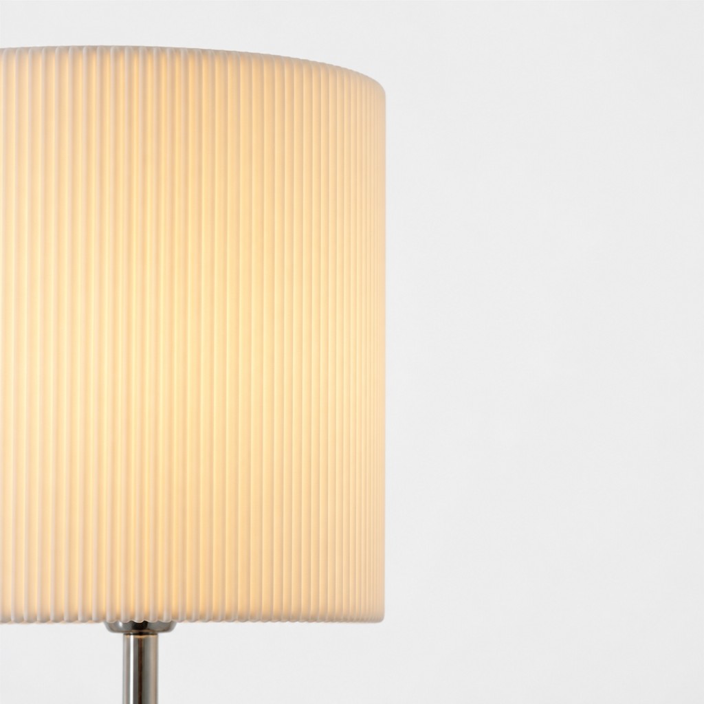 Close view of the warm pleated shade