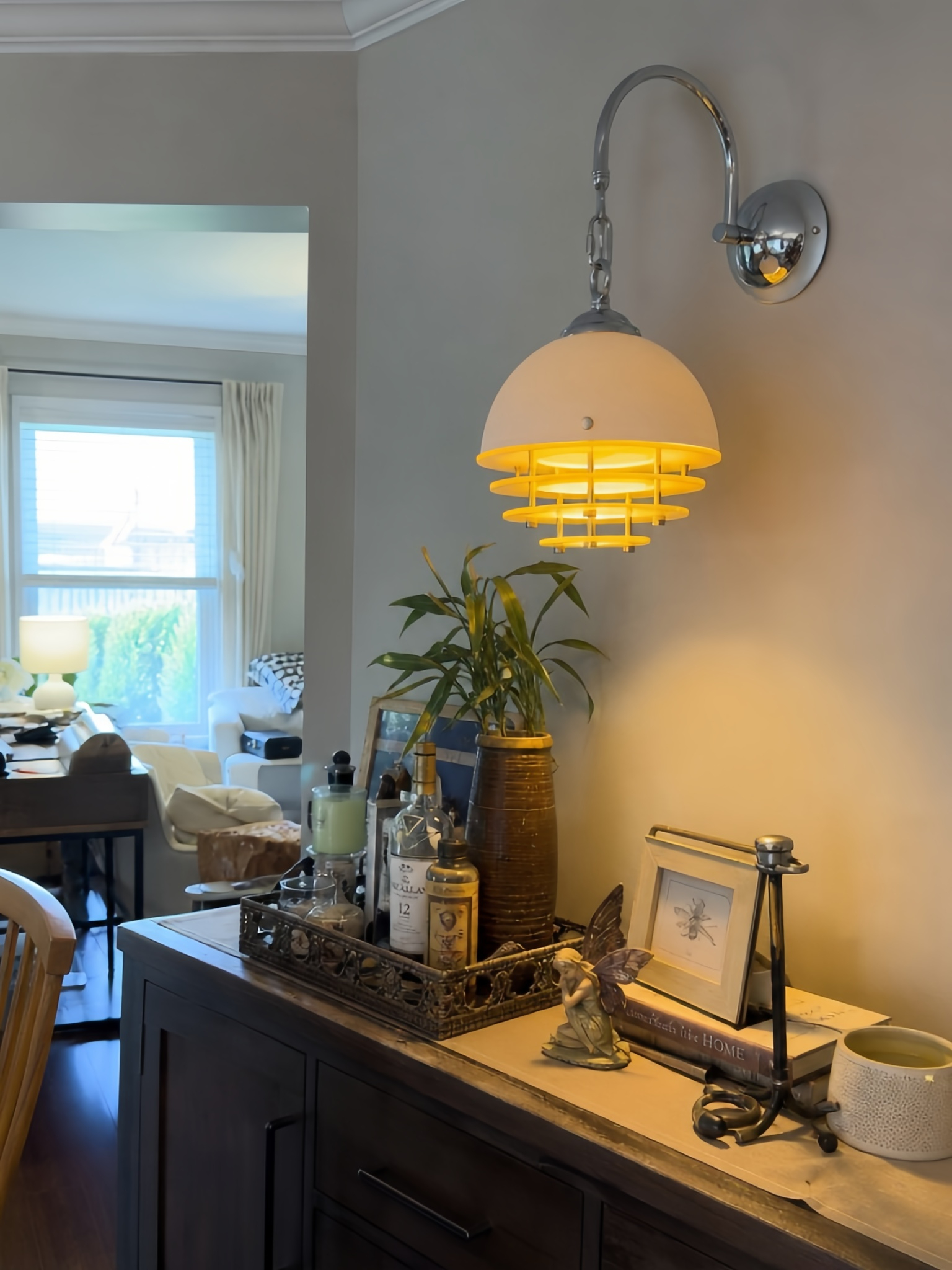 Sunset-toned wall lamp for bedroom and living spaces