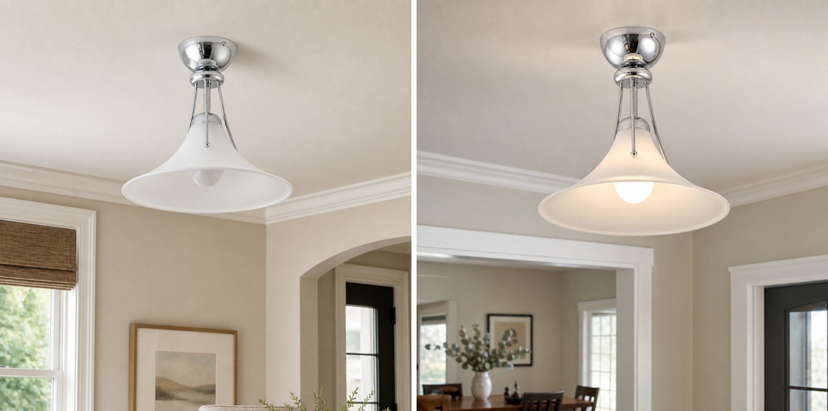 Switch light comparison for the Kallera Magnolia ceiling light