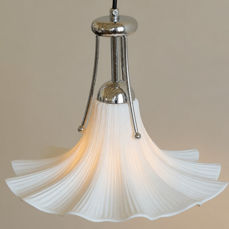 Close view of Cazelle floral pendant shade