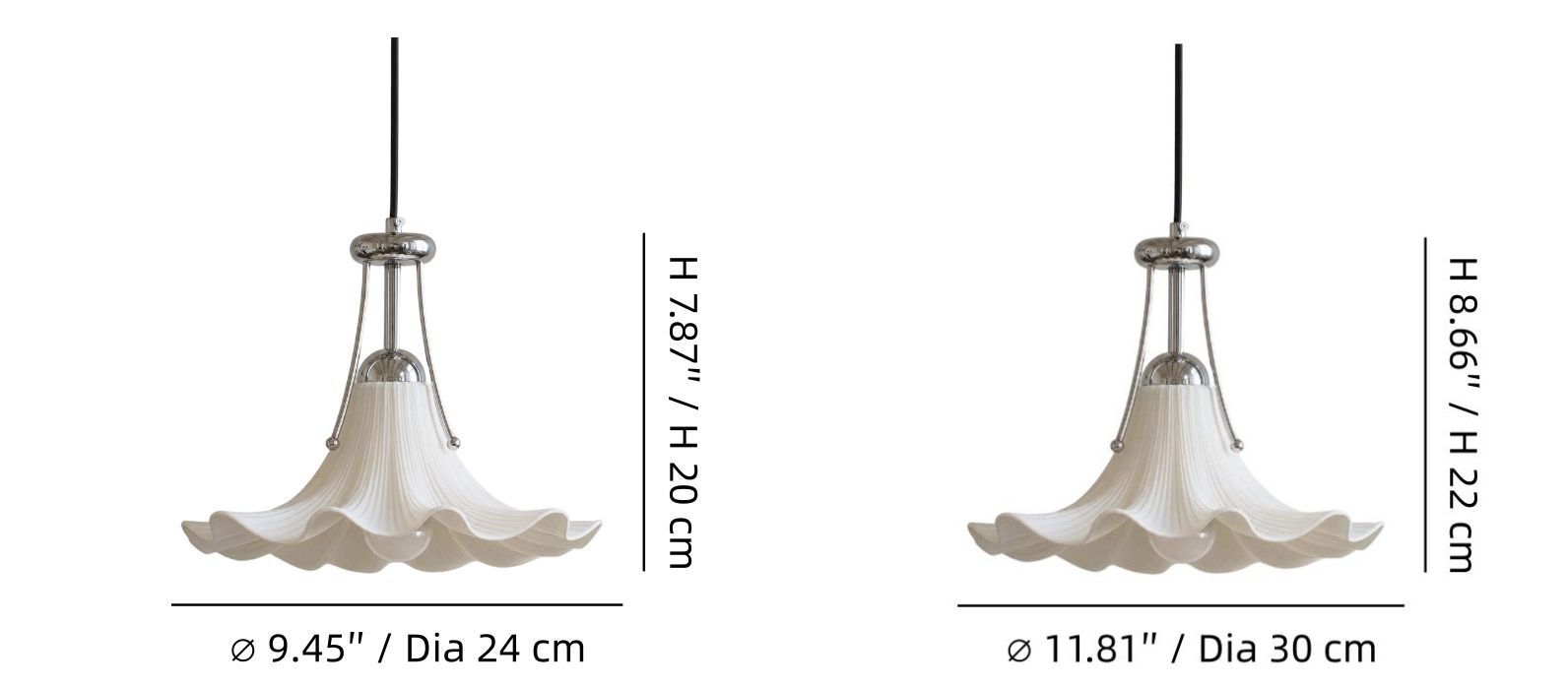 Cazelle pendant lamp key specification diagram