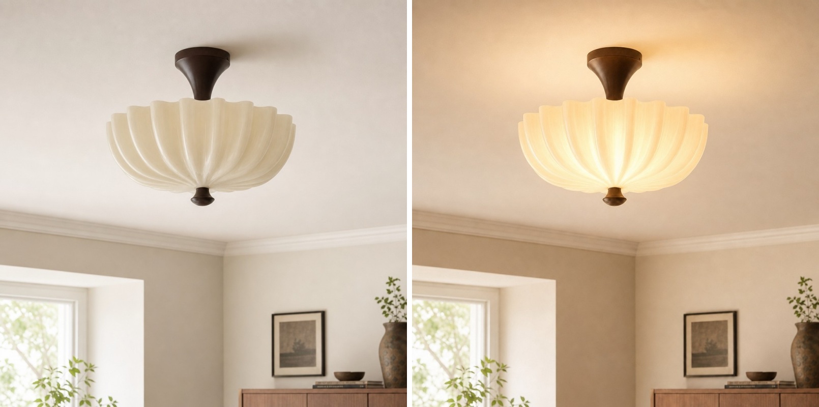 Switch light comparison for the ceiling light