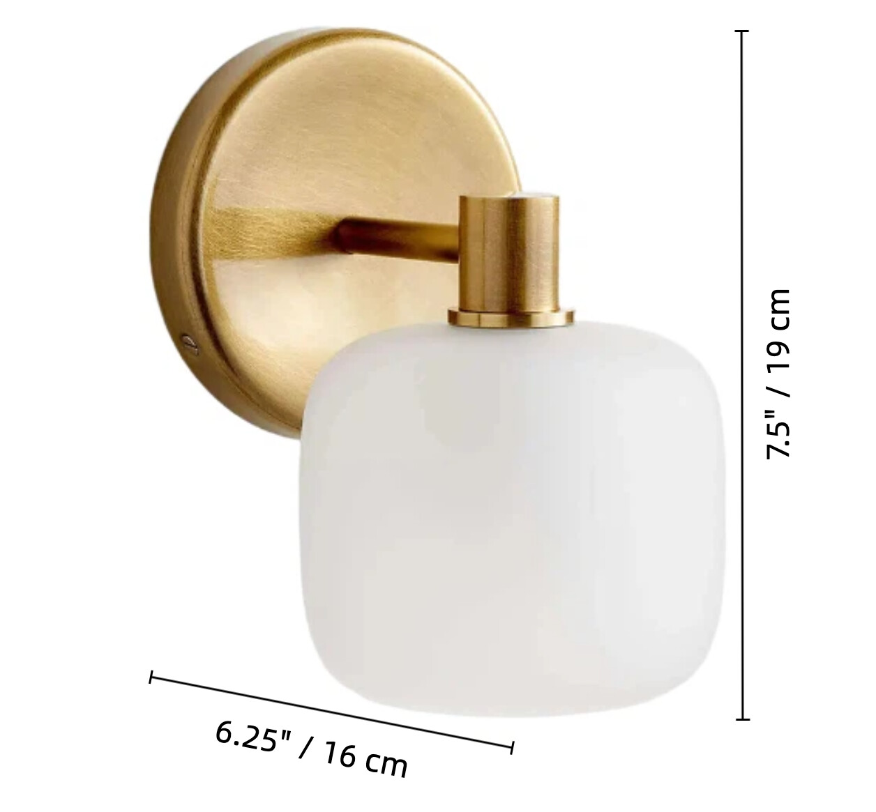 Lirra wall sconce size diagram