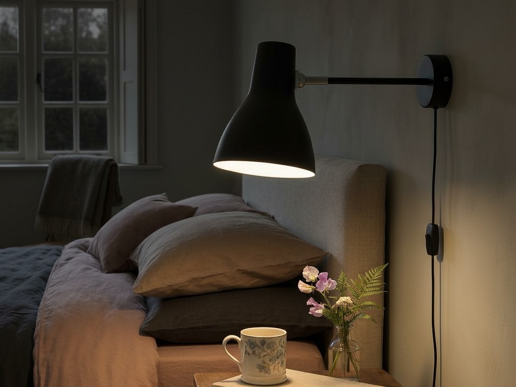 Wall light switched on
