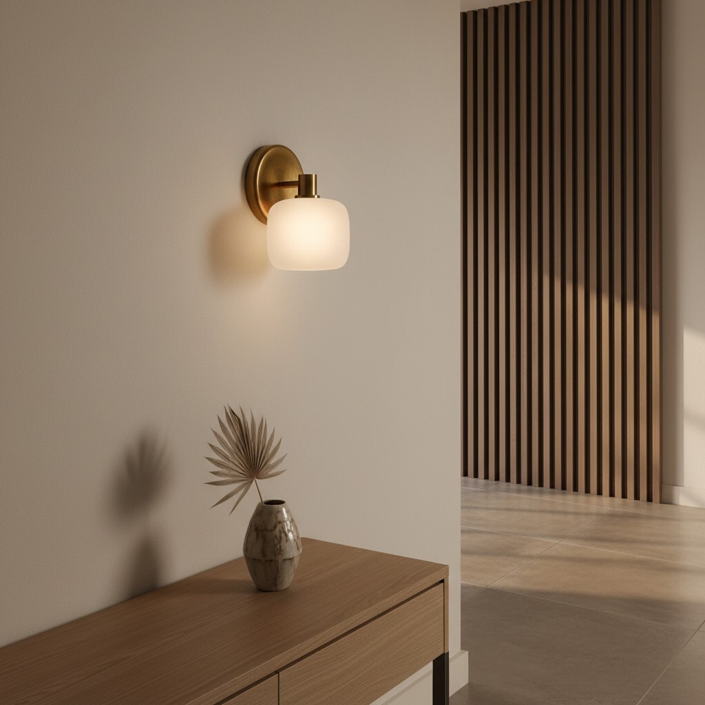 Lirra wall sconce above a console table