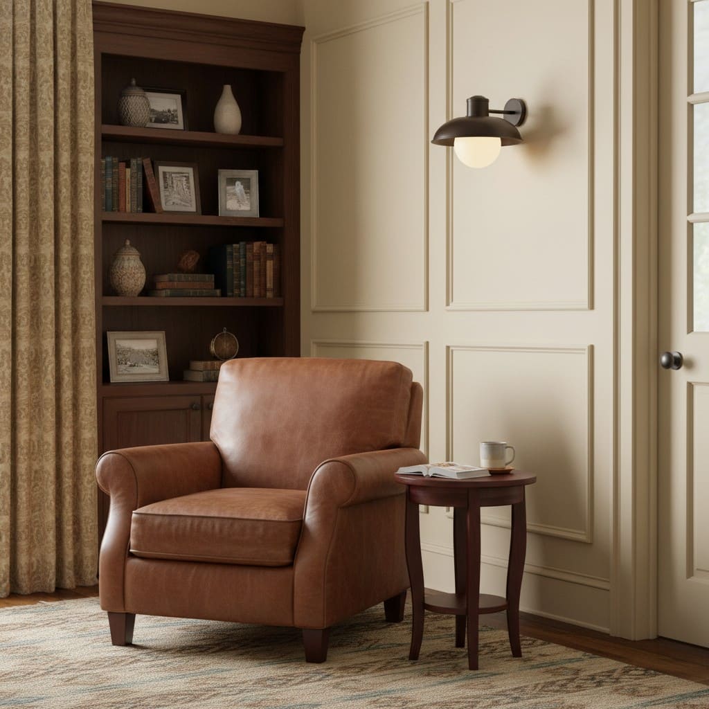 Cordax wall lamp in a reading corner